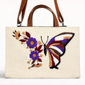 Women's Butterfly Graphic Top-Handle Bag | Denim Box Tote | Floral Butterfly Art Purse, Handcrafted Personalized Elegance, your way