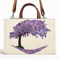 "Jacaranda Dream Handcrafted Handbag – Textured French Knot Tree Design"