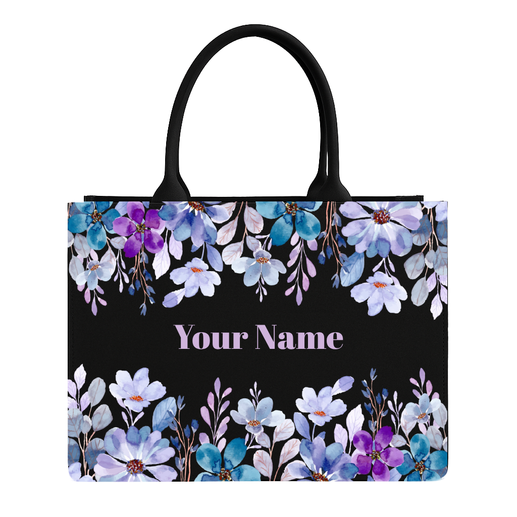 Personalized Blue & Purple Floral Garden Toe Bag,Personalized Elegance, Your Way
