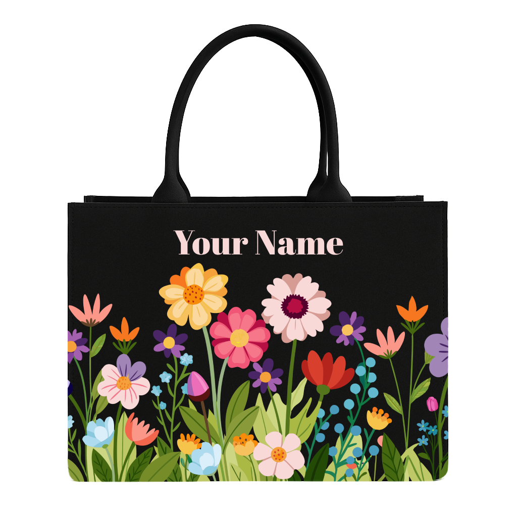Personalized Wildflower Garden Tote bag, Personalized Elegance, Your Way